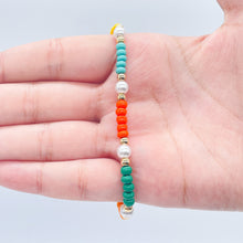 Load image into Gallery viewer, 18k Gold Filled Colorful Bead And Pearl Bracelet, Stackable Color Bracelet,