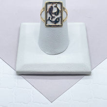 Load image into Gallery viewer, 18k Gold Filled Ring With Tri-Colored Dolphins Hallowed Ring Tricolor Dolphins Jewelry