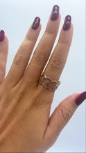 Load image into Gallery viewer, 18k Gold Filled Adjustable Tri-Color Matte Heart Ring Tricolor Jewelry
