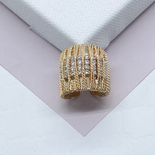 Load image into Gallery viewer, 18k Gold Filled Chunky Ring with Cubic Zirconia