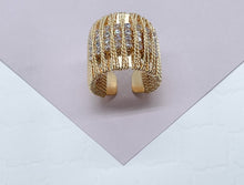 Load image into Gallery viewer, 18k Gold Filled Chunky Ring with Cubic Zirconia