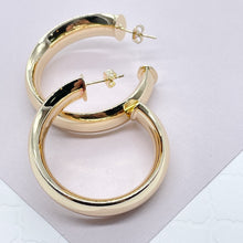 Load image into Gallery viewer, 18k Gold Filled Plain Turn Around 10mm Thick Hoop Earrings Available in 30mm,