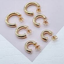 Load image into Gallery viewer, Thick 18k Gold Filled 6mm Plain Open Hoop Earrings
