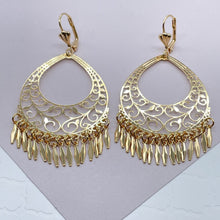 Load image into Gallery viewer, Very Light 18k Gold Filled Light Chandelier Dangling Earrings Featuring Lever Back Closure