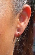 Load image into Gallery viewer, 18k Gold Filled Tiny Plain Hanging Cross Hoop Earrings Jewelry