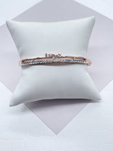 Load image into Gallery viewer, 18k Gold Filled Cubic Zirconia 'Love' Bangle Bracelet