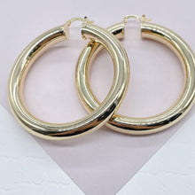 Load image into Gallery viewer, 18k Gold Filled Hoop Earrings: 8mm Thick Chunky Hoops