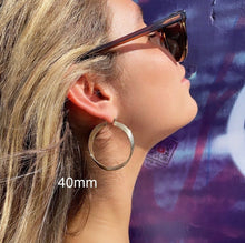 Load image into Gallery viewer, 18k Gold Filled Hoop Earrings: Twisted Four Layer Design, 8mm Thick