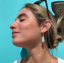 Load image into Gallery viewer, 18k Gold Filled Aqua Blue Teardrop Earrings