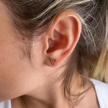 Load image into Gallery viewer, Dainty 18k Gold Filled Stud Earrings: Geometric, Shell, Leaf