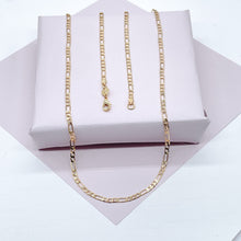 Load image into Gallery viewer, 18k Gold Filled 3mm Figaro Link Chain Necklace And Jewelry Supplies