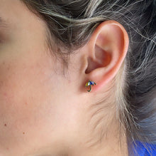 Load image into Gallery viewer, 18k Gold Filled Colorful Enamel Small Umbrella Stud Earrings