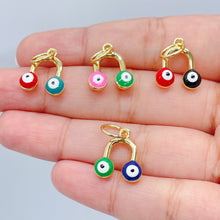 Load image into Gallery viewer, 18k Gold Filled Colorful Evil Eye Enamel Pendant For Protection Wholesale