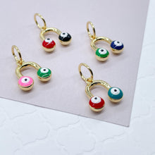 Load image into Gallery viewer, 18k Gold Filled Colorful Evil Eye Enamel Pendant Protection Charm Jewelry Making Supplies