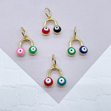 Load image into Gallery viewer, 18k Gold Filled Colorful Evil Eye Enamel Pendant For Protection Wholesale