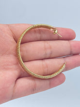 Load image into Gallery viewer, 18k Gold Filled Plain Flat Handmade Twisted Thread Wrapped Hoop Earrings Jewelry