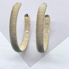 Load image into Gallery viewer, 18k Gold Filled Plain Flat Handmade Twisted Thread Wrapped Hoop Earrings Jewelry