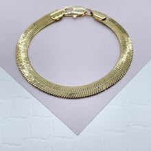 Load image into Gallery viewer, 14k Gold Filled 7mm Herringbone Necklace Layering Jewelry