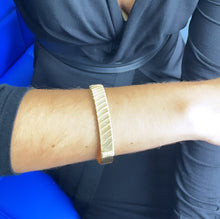 Load image into Gallery viewer, 18k Gold Filled Cuff Bracelet: Wrapped Gold Thread Bangle