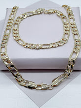 Load image into Gallery viewer, 18k Gold Filled Figaro Chain Set - 7.6mm Thick