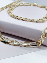 Load image into Gallery viewer, 18k Gold Filled Figaro Chain Set - 7.6mm Thick
