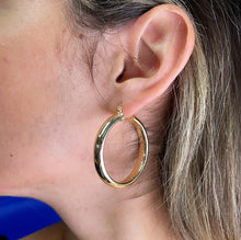Load image into Gallery viewer, 18k Gold Filled Hoop Earrings: Thick Flat 40mm Everyday Hoops