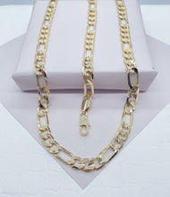 Load image into Gallery viewer, 18k Gold Filled Figaro Chain Set - 7.6mm Thick