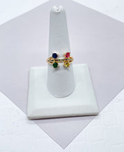 Load image into Gallery viewer, 18k Gold Filled Cubic Zirconia Ring: Multi-Color Pave Eternity Band