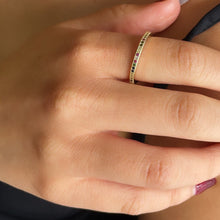 Load image into Gallery viewer, 18k Gold Filled Eternity Ring: Colorful CZ Micro Pave Stackable Band