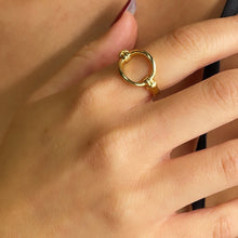 Load image into Gallery viewer, 18k Gold Filled Minimalistic Adjustable See Through Circle Ring, Hallowed Gold