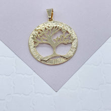 Load image into Gallery viewer, 18k Gold Filled Tree of Life Plain Round Medallion Pendant Charm Necklace Supplies