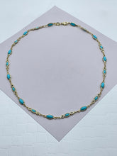 Load image into Gallery viewer, 18k Gold Filled Jewelry Set With Cubic Zirconia and Simulated Turquoise Blue