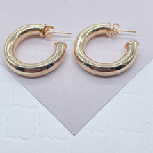 Load image into Gallery viewer, Thick 18k Gold Filled Hoop Earrings: Chunky 5mm Jewelry Supplies
