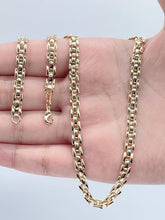 Load image into Gallery viewer, Thick Vintage Style 18k Gold Filled Flat Three Pattern Layered Chain Necklace & Bracelet