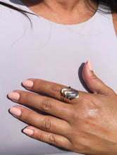 Load image into Gallery viewer, 18k Gold Filled Wave Ring: Tricolor Stacking Ring