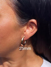 Load image into Gallery viewer, Thick 18k Gold Filled Plain 5mm Chunky 3/4 Hoop Earrings Push Back Closing the and Jewelry Making Supplies