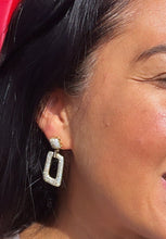 Load image into Gallery viewer, 18K Gold Filled Square Micro Pave Cubic Zicornia Dangling Party Earrings