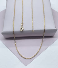 Load image into Gallery viewer, 18k Gold Filled Box Chain Necklace: 1.5mm Thickness