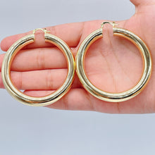 Load image into Gallery viewer, 18k Gold Filled Hoop Earrings: Large 5mm Plain Hoops