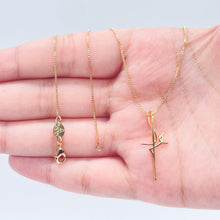 Load image into Gallery viewer, 18k Gold Filled Box Chain Necklace With Minimalistic Faith Design Cross Fe Jewelry