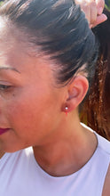 Load image into Gallery viewer, 18k Gold Filled Tiny Hanging Cross with Cubic Zirconia Stud Earrings Jewelry