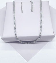 Load image into Gallery viewer, 18k Gold Filled 3mm Tennis Necklace Available In Silver Cubic Zirconia Necklace Chain Jewelry