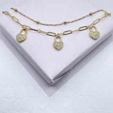 Load image into Gallery viewer, 18k Gold Filled Multi-Color CZ Butterfly Charm Anklet
