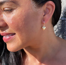 Load image into Gallery viewer, 18k Gold Filled Puffy Chubby Heart Dangling Earrings