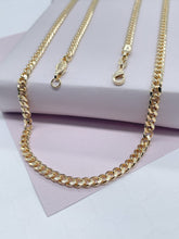 Load image into Gallery viewer, Gorgeous 18k Gold Filled 4mm Cuban Link Chain Necklace, Curb Link Chain for