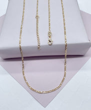 Load image into Gallery viewer, 18k Gold Filled 2mm Figaro 3X1 Chain Necklace Supplies Designers
