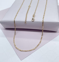 Load image into Gallery viewer, 18k Gold Filled 2mm Figaro 3X1 Chain Necklace Supplies Designers