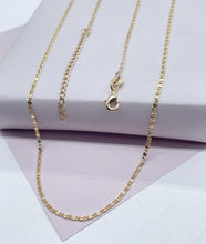 Load image into Gallery viewer, Dainty 18k Gold Filled 2mm Design Flat Fancy Chain Necklace Supplies Designers