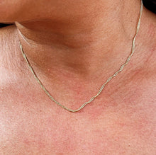 Load image into Gallery viewer, 18k Gold Filled 1mm Dainty Singapore Chain Necklace Supplies Creative Styling and Design Layers