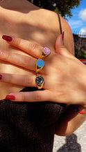 Load image into Gallery viewer, 18k Gold Filled Enamel Smiley Face Ring - Adjustable Summer Ring